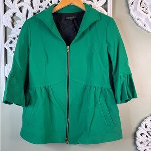 Lafayette 148 New York Green Virgin Wool Jacket 12